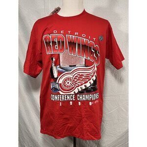 Vtg Mens Size XL Detroit Red Wings T Shirt 1998 Conference Champions NWT Unique